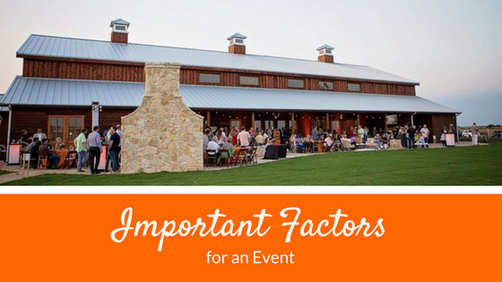 Important Factors for an Event