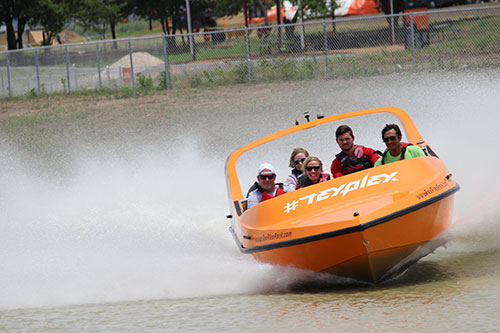 guests enjoying a jet boat ride at TexPlex Park